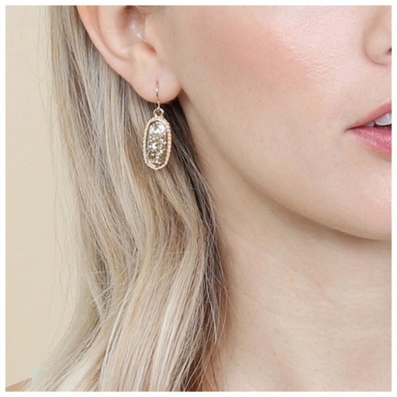 SALE✨LAST 1✨NEW GOLD GLITTER SPARKLE DROP EARRINGS - Picture 5 of 5